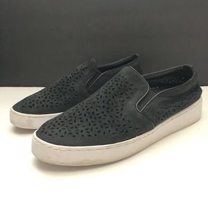 Vionic Women Black 356 Midi Perforated Slip On Nubuck Sneaker Comfort Shoes 7